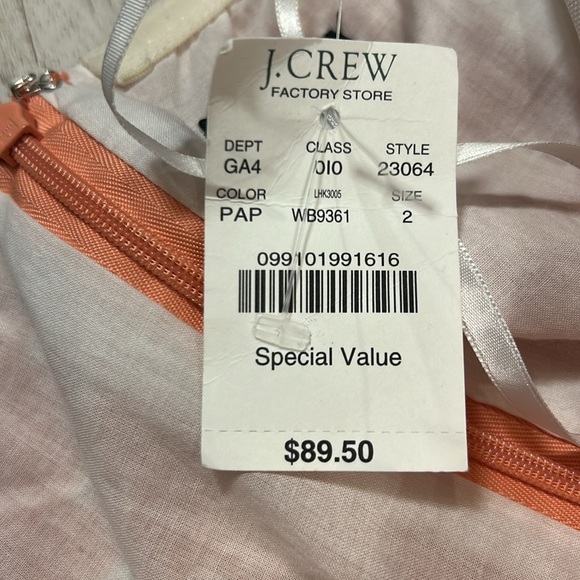 J.Crew Lorelei Cottagecore Papaya Embossed Strapless A-Line Pocketed Dress NWT - Picture 5 of 6